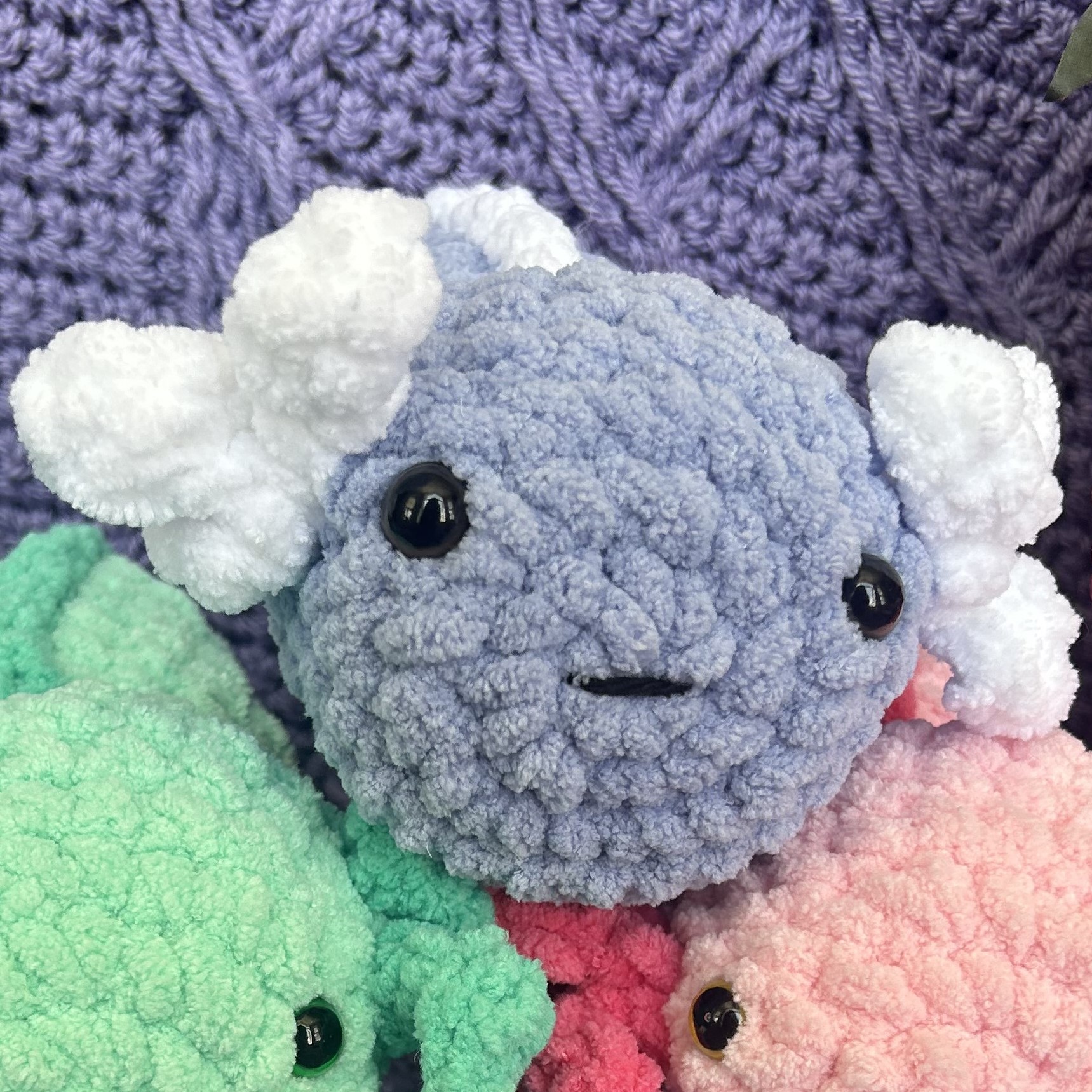 Addie Popping Axolotl in periwinkle